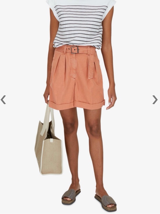 Brunello Cucinelli Pants - Brunello Cucinelli Women's Canyon Dyed Belted Denim Shorts. Size 40EU/Size 4US